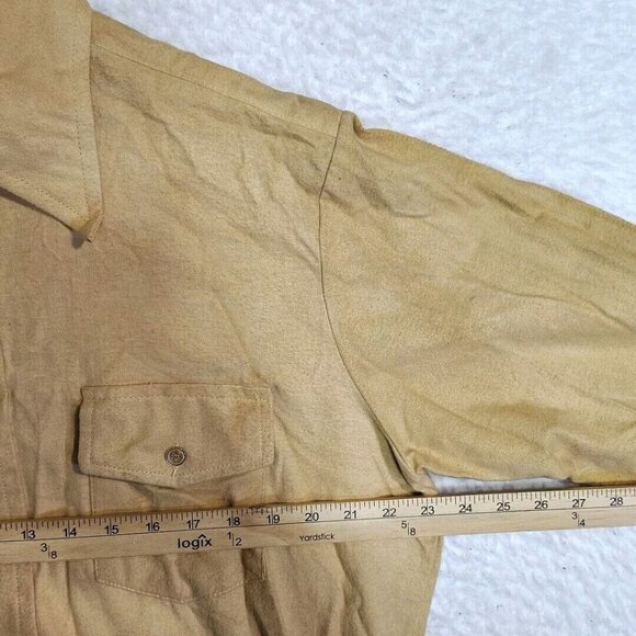 Sportsman Shirt Chamois Cloth  Long Sleeve Button Up Shirt Mens L Vintage K Mart - Picture 5 of 10